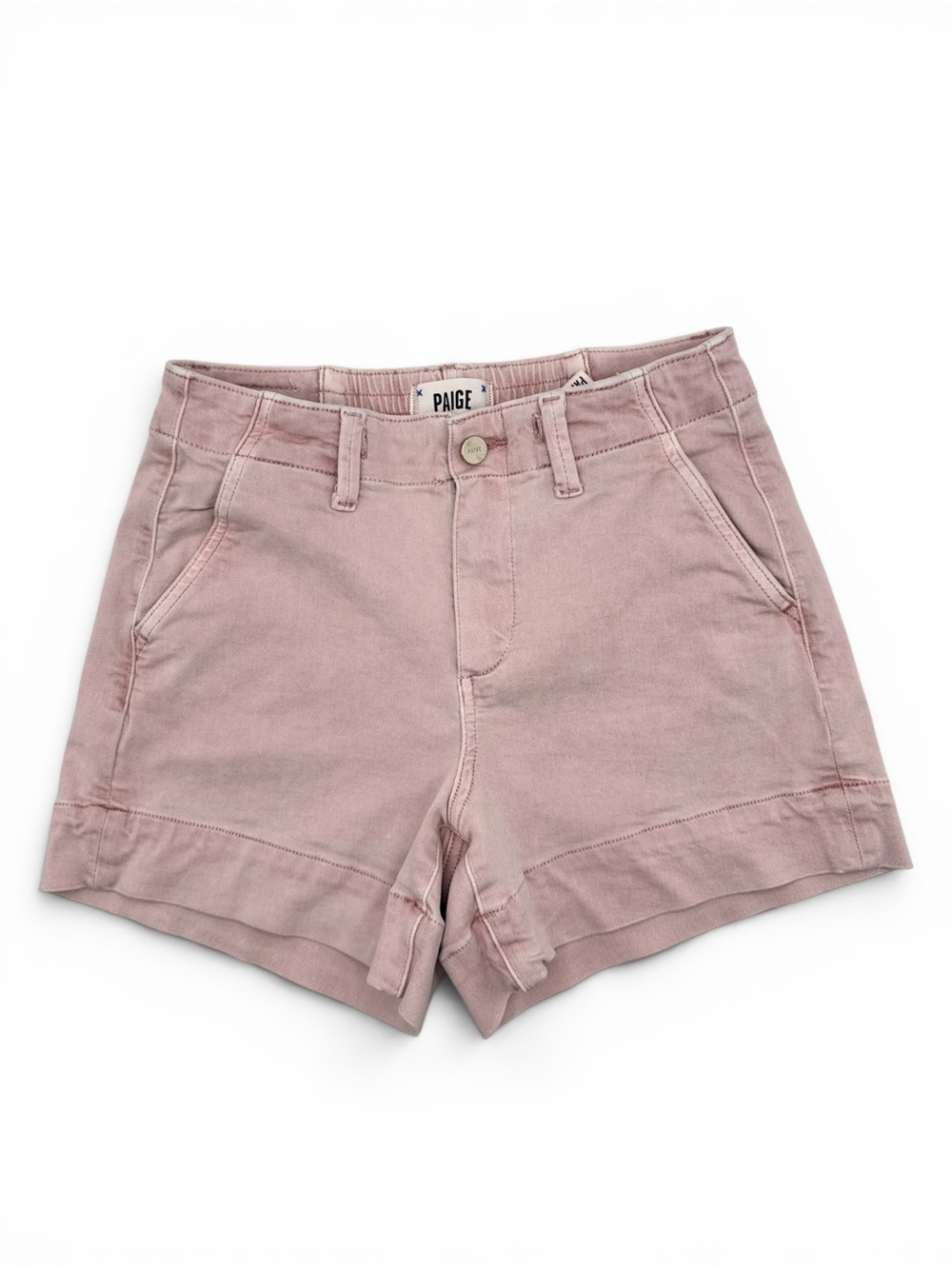 Paige Christy High-Rise Vintage Rose Womens Shorts Pink Size 25 1898-46